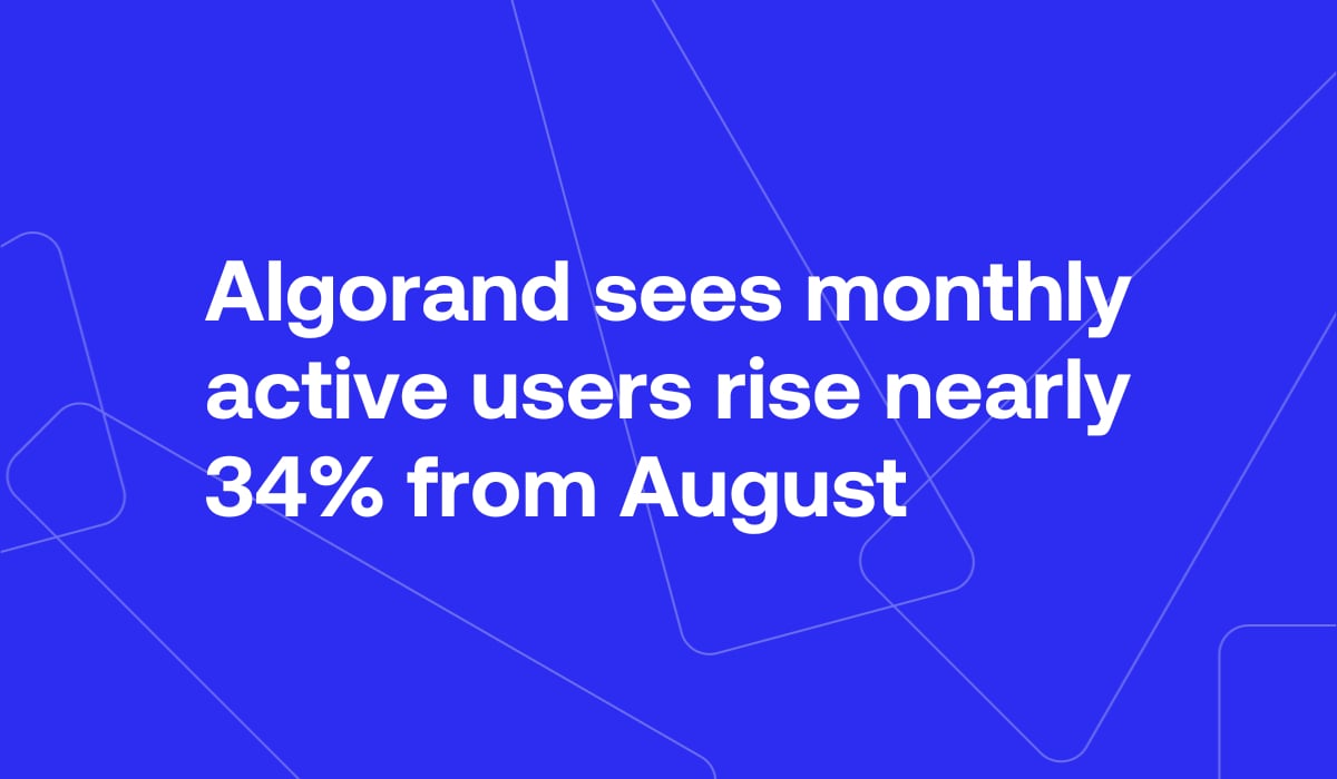 Algorand Sees Monthly Active Users Rise Nearly 34% From August